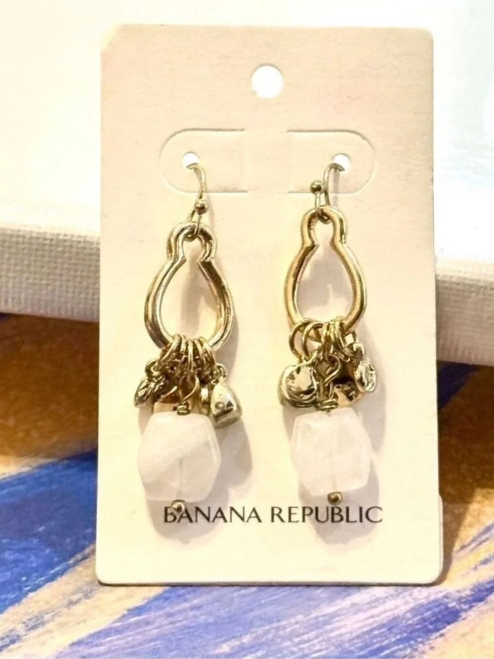 Banana Republic Gold Charm Drop Earrings